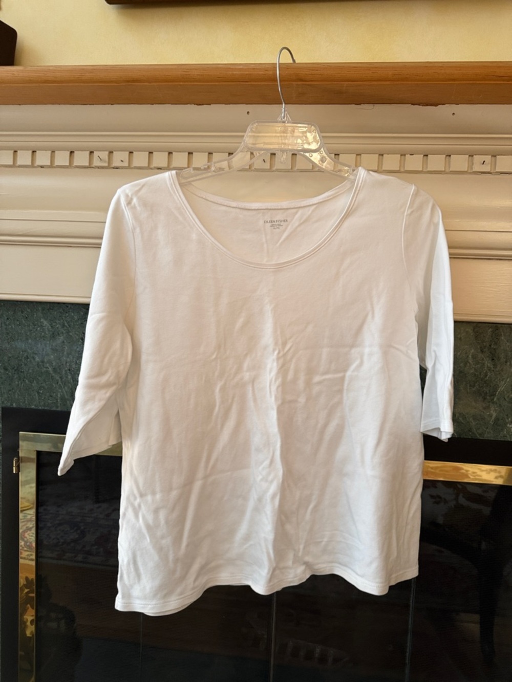 Eileen Fisher White Scoop Neck Short-Sleeve Tee